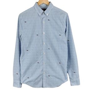 Vineyard Vines Slim Fit Whale Shirt Seersucker Striped Size Small